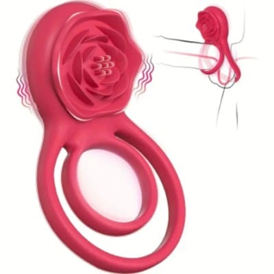 Anillo vibrador para pene con estimulador de clítoris