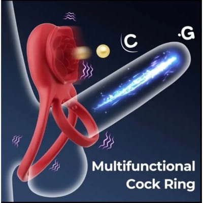 Anillo vibrador para pene con estimulador de clítoris - Imagen 3