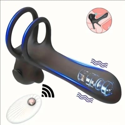 Anillo Vibrador para Pene con Estimulador Vaginal