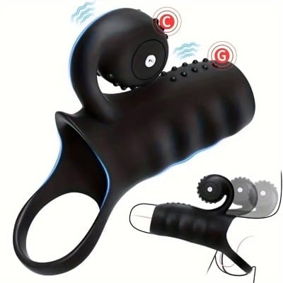 Anillo Vibratorio con Estimulador de Clítoris y Manga Extensora