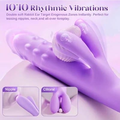Conejito Vibrador Telescópico con Cuentas Giratorias 360° - Imagen 3