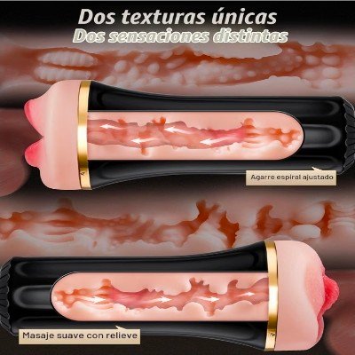 Masturbador masculino realista con 2 interiores intercambiables - Imagen 3